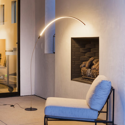 Sparq Arc 67 in. Industrial Black LED Floor Lamp with Built-In 3-Way Dimmer