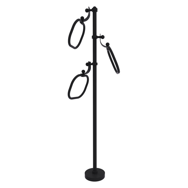 Porte-serviettes sur pied Gober, Noir mat