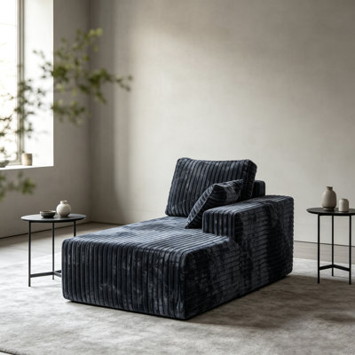 Modular Sectional Right Arm Piece, Plush Flannel, High Resilience