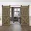 Porte de grange à panneaux et en bois avec quincaillerie d'installation-86647842-86647866