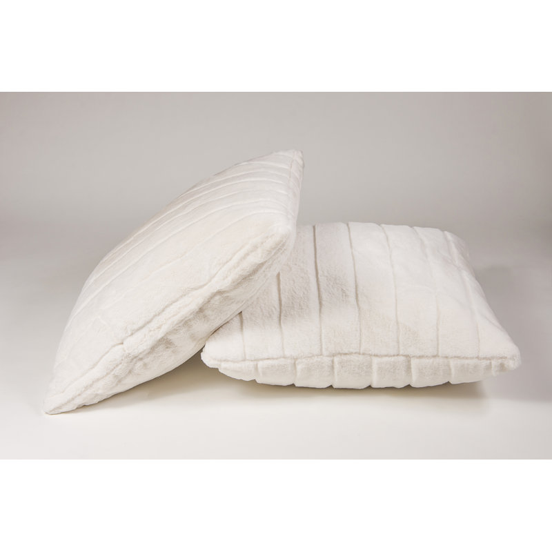 Faux Fur Throw Pillow, Off White