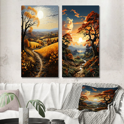 «Countryside Harvest Gold Patchwork», 2 pièces