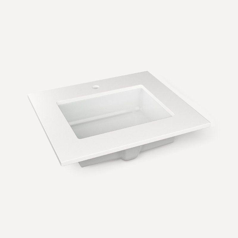 Plateau de meuble-lavabo en pierre de quartz Craft Series, Centres de 8 po, Quartz blanc