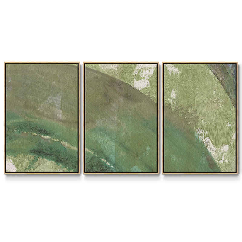 Serene Green II - Toile encadrée multi-pièces, Naturel, H 40 po x l 78 po x P 2 po