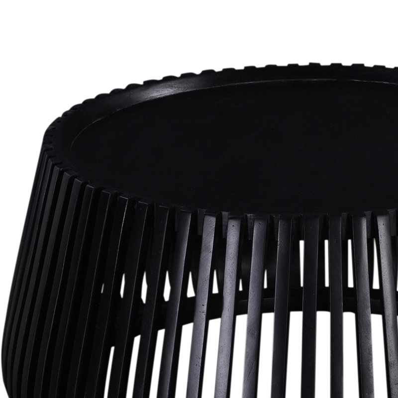 Contemporary 31" Solid Wood Drum-Shaped Coffee Table