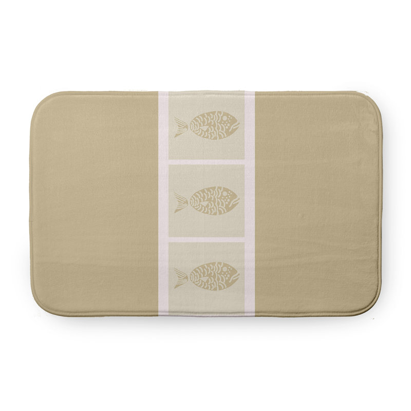 Tapis de bain Fish Chips, L 17 po x L 24 po, Brun clair