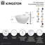 Baignoire autoportante ovale à double surface de 57 po avec lavabo et robinet Kingston Kingston-114103935