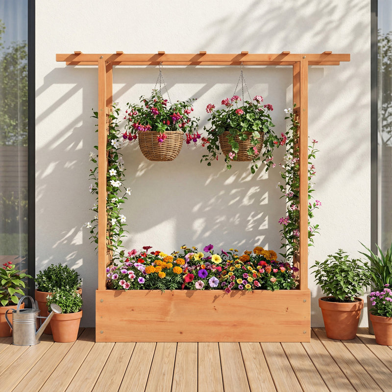 Wood Planter, Orange
