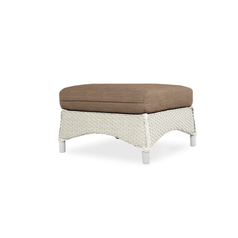 Mandalay Outdoor Ottoman, Antique White, Bright Side Fog