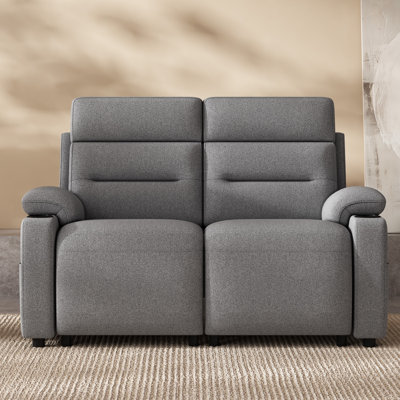 58.3" 2-Seat Power Reclining Loveseat with USB Ports and Side Storage,Light Gray