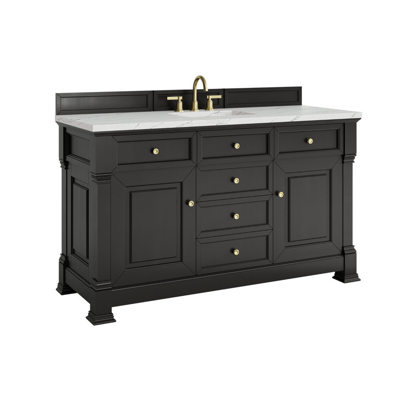 Brookfield Single Vanity, Widespread, Ethereal Noctis, Black Onyx