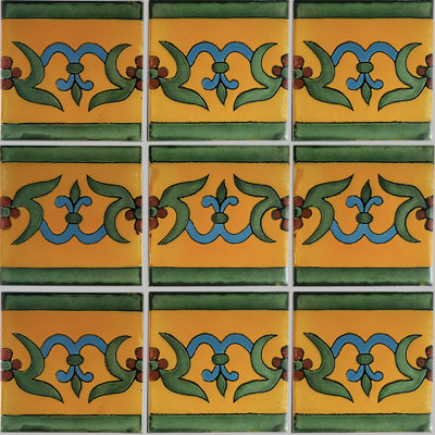 Dosseret en argile mexicain fait à la main 4 pièces 4,2 "x 4,2" TalaMex Liz