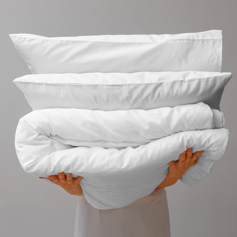 Purity Home 300TC 100% Organic Cotton Duvet Set, Single Duvet Cover  + 1 Standard Pillowscase, White