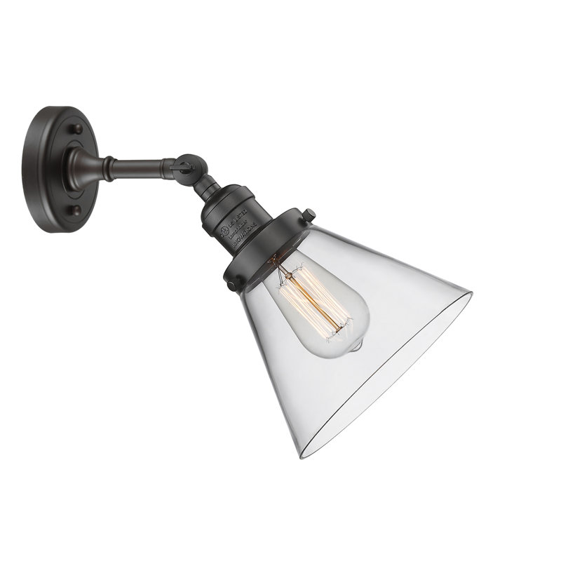 Éclairage de meuble-lavabo inclinable 2 lumières Cone, Bronze frotté à l'huile, Ampoule à DEL rétro de 6 watts, Clair