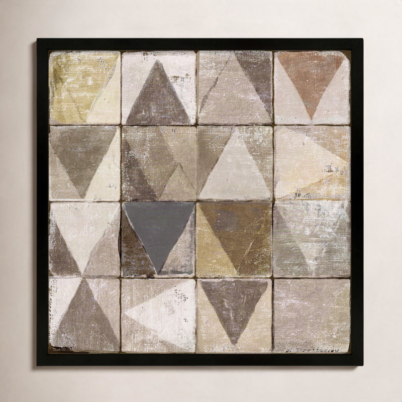 Tiles 1 by Marco Marella for Studio M - Framed Wall Art, 16" H x 16" W, Paper, Black