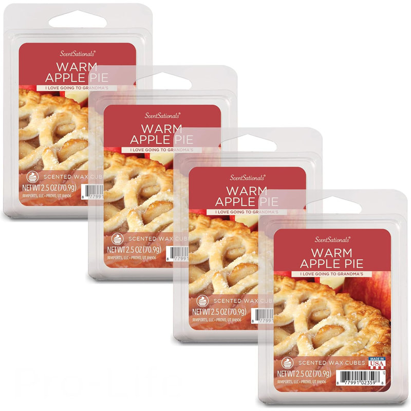 Collection de fond de cire ScentSationals 4PK, Tarte chaude aux pommes