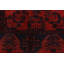 Tapis rouge / noir en laine noué à la main à motif géométrique et oriental 2 pi 10 po x 9 pi 7 po Cremeans