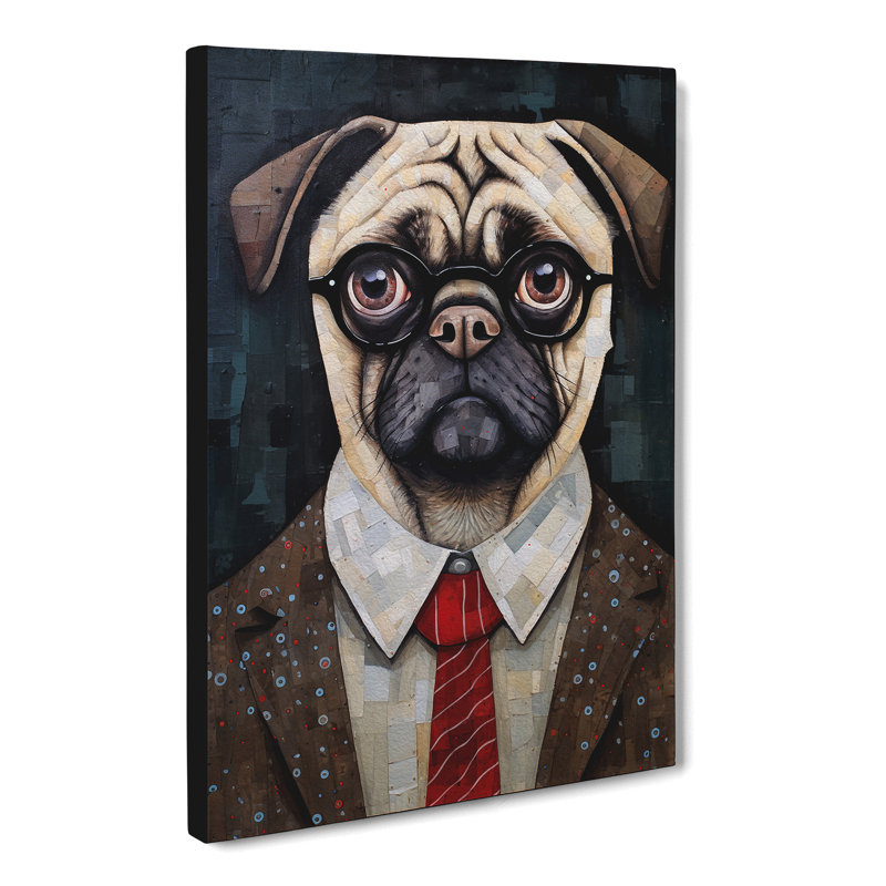 Pug Dadaism - Wrapped Canvas, 60cm H x 40cm W x 3cm D