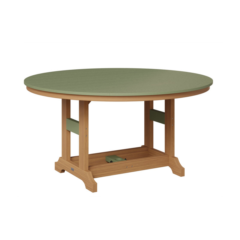 Garden Classic Outdoor Round Bar Table, Seashell, Weatherwood