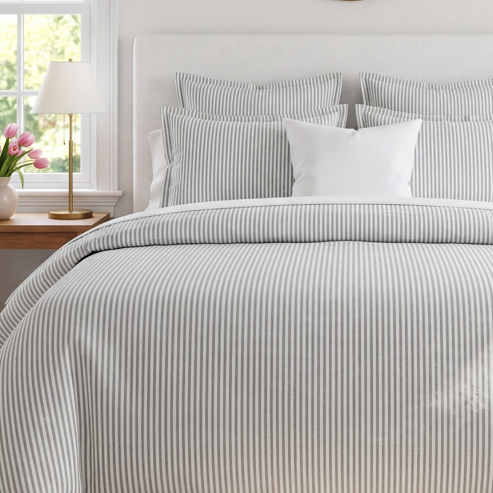 Oakden Cotton Shams, Euro, Pewter