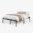 18" High Black Metal Full Bed Frame  with Roman Style Legs-1376873843