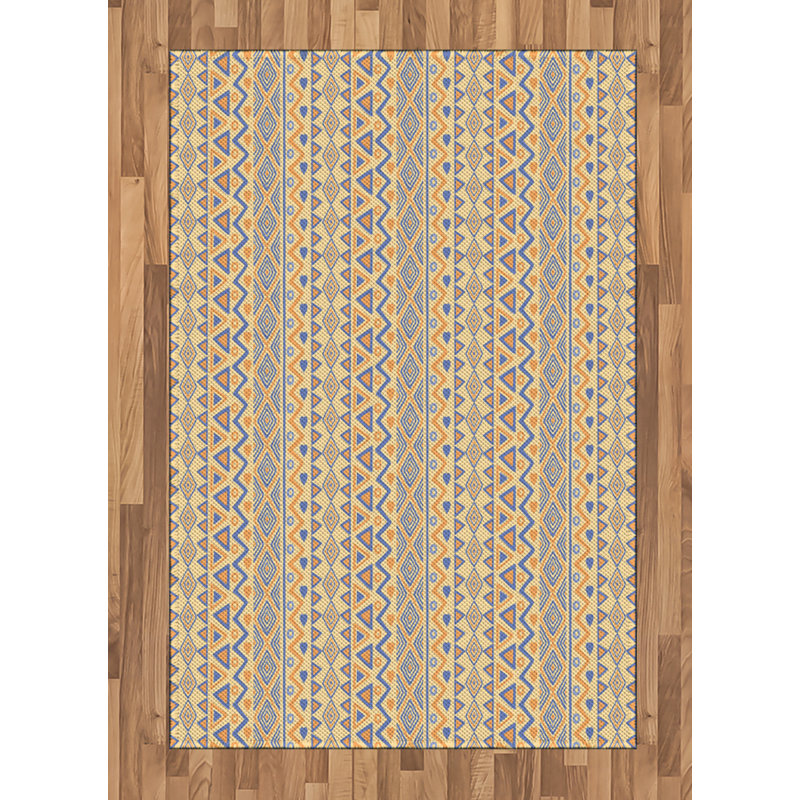 Indie High Density Long Fiber Poly Threads Decorative Area Rug Carpet, Rectangle 4' x 5'8"