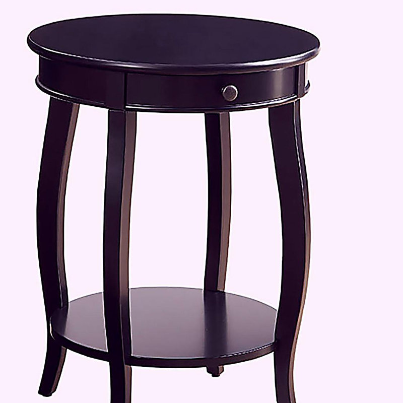Table d'appoint noire avec tiroir