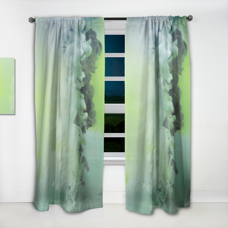 Shades Of Green, art liquide I - rideau abstrait - velours obscurcissant - 1 panneau