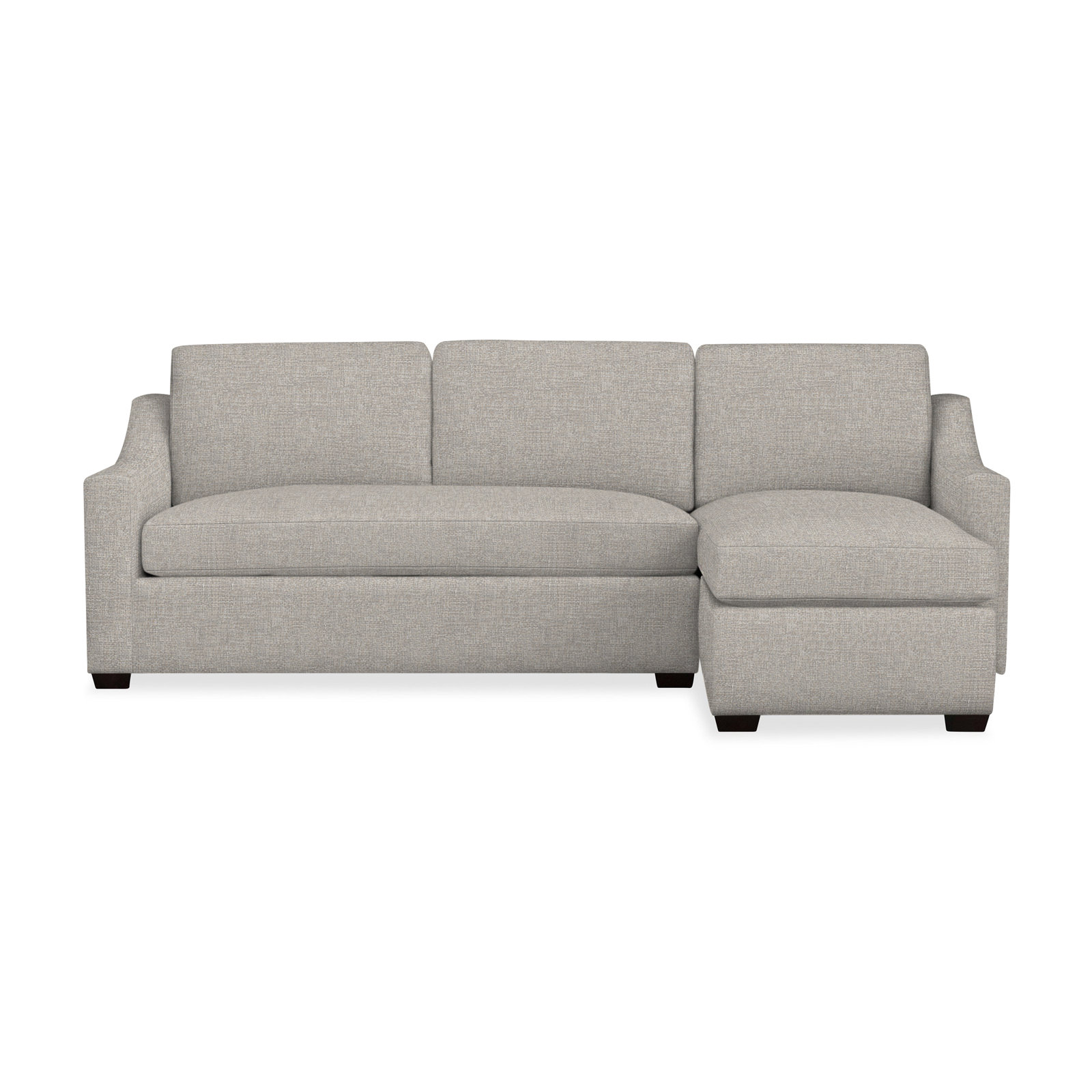 Cranbrook Upholstered Chaise L-Sectional, Drusky Ivory Sustain® Basketweave, Right Hand Facing