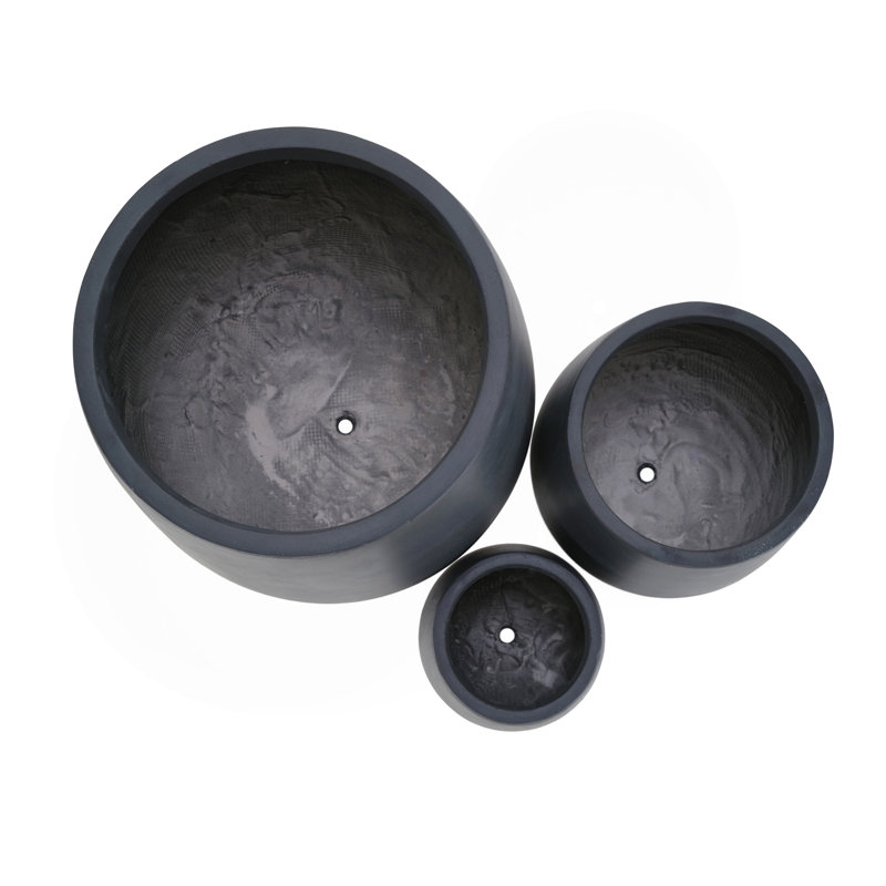 Lightweight Round Outdoor Planter Set-3 Sizes (15.6''/10.74''/7.3''),Large Outdoor Indoor Flower Pots With Drainage Hole,Perfect For Lawn, Patio, Poolside & Indoor Decor