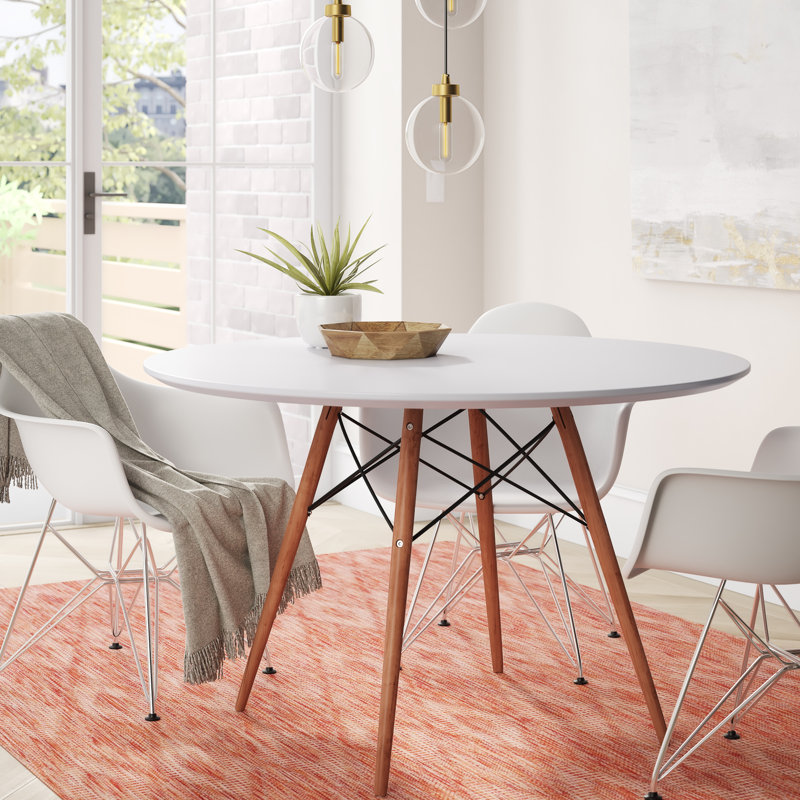 Daphney Round Solid Wood Base Dining Table, 29" H x 47" W