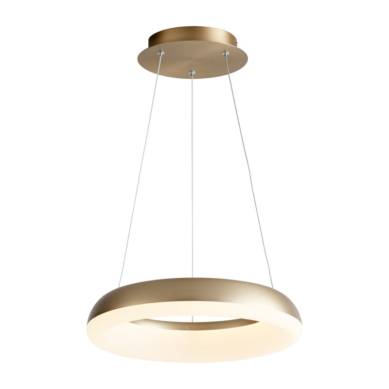 Roswell 1 - Light LED Single Pendant, 99.25" H x 15" W x 15.75" D, Aged Brass