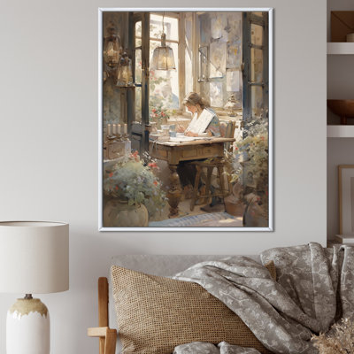 Portrait impressionniste, femme élégante rêveuse I