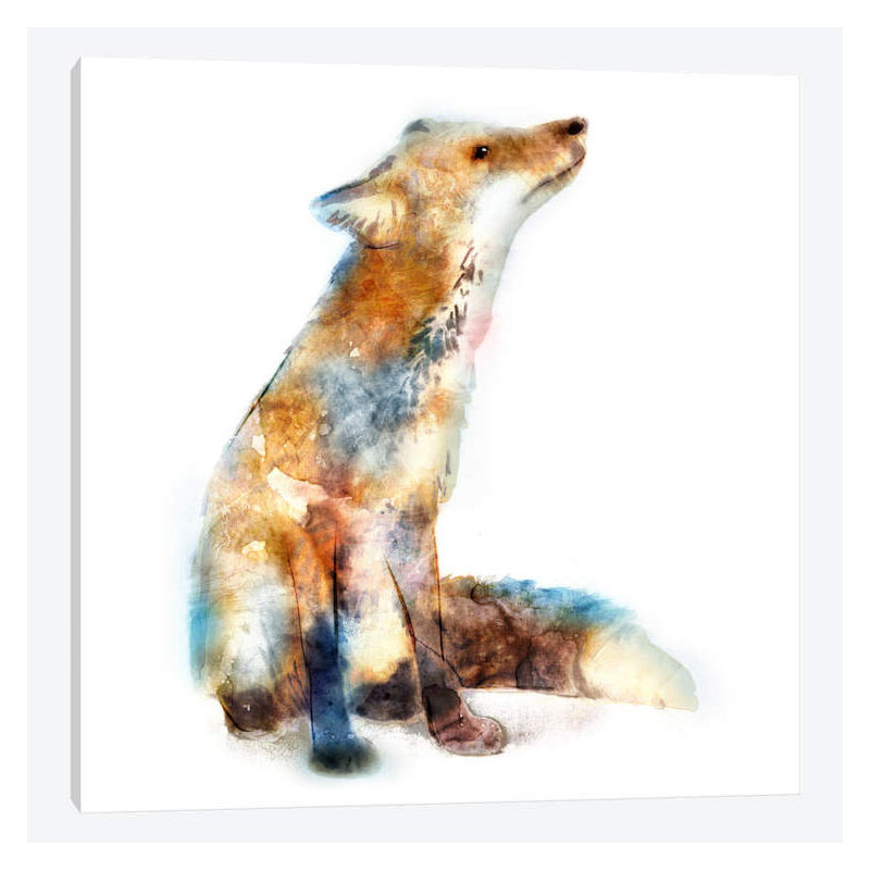 Fox par Edward Selkirk - reproduction d'art sur toile tendue, H 26 po x l 26 po x P 1,5 po