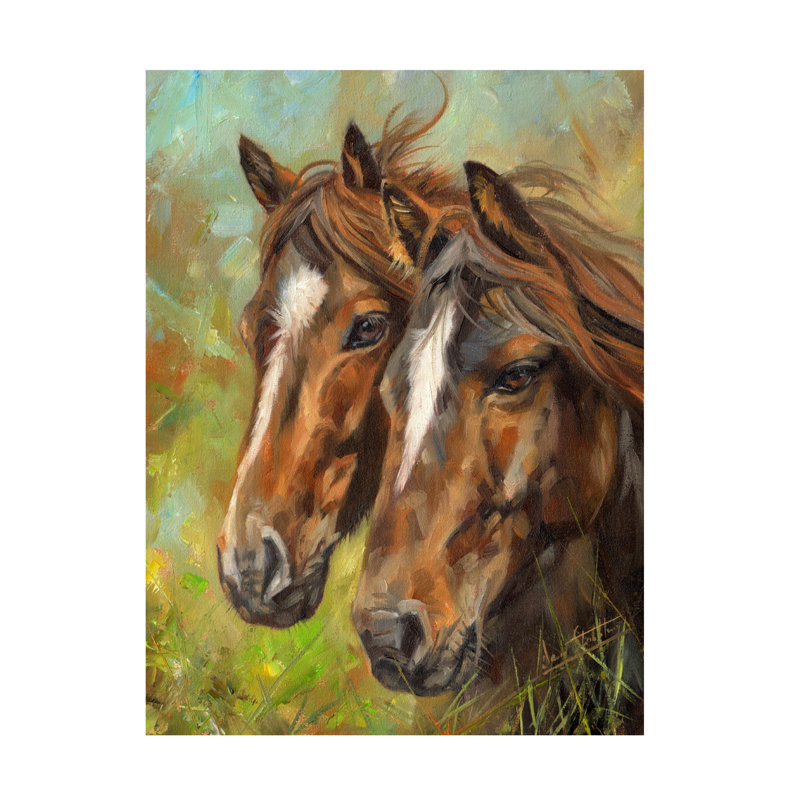 Art sur toile David Stribble Horses, H 14 po x l 19 po
