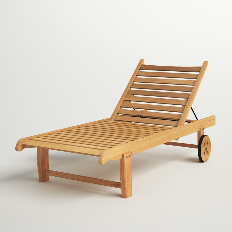 Caselli Outdoor Teak Wood Chaise Lounge