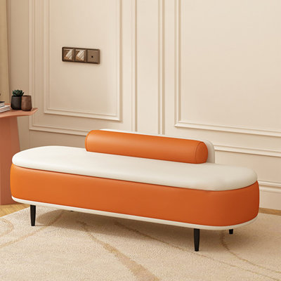 Banc en similicuir massif et en bois massif résistant aux égratignures pour salon et chambre à coucher Minimalist