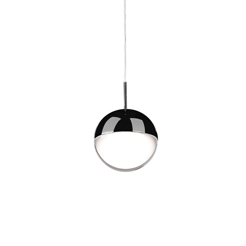 Luminaire suspendu sphère 1 lumière DEL 1 lumière, Noir chromé