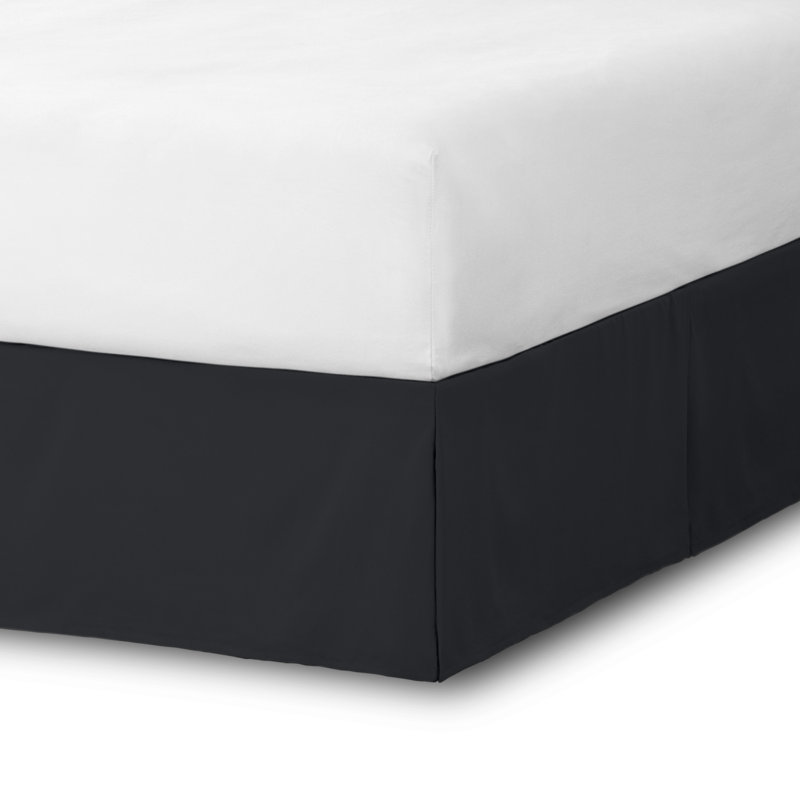 Jupe de lit plissée 15 po sur mesure, Simple, Noir