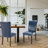 6" Thickened Modern Soft Linen Fabric Upholstered Dining Chair  with Solid Wood Legs, Nailhead Trim, Ergonomic High Back-191113175-153301294