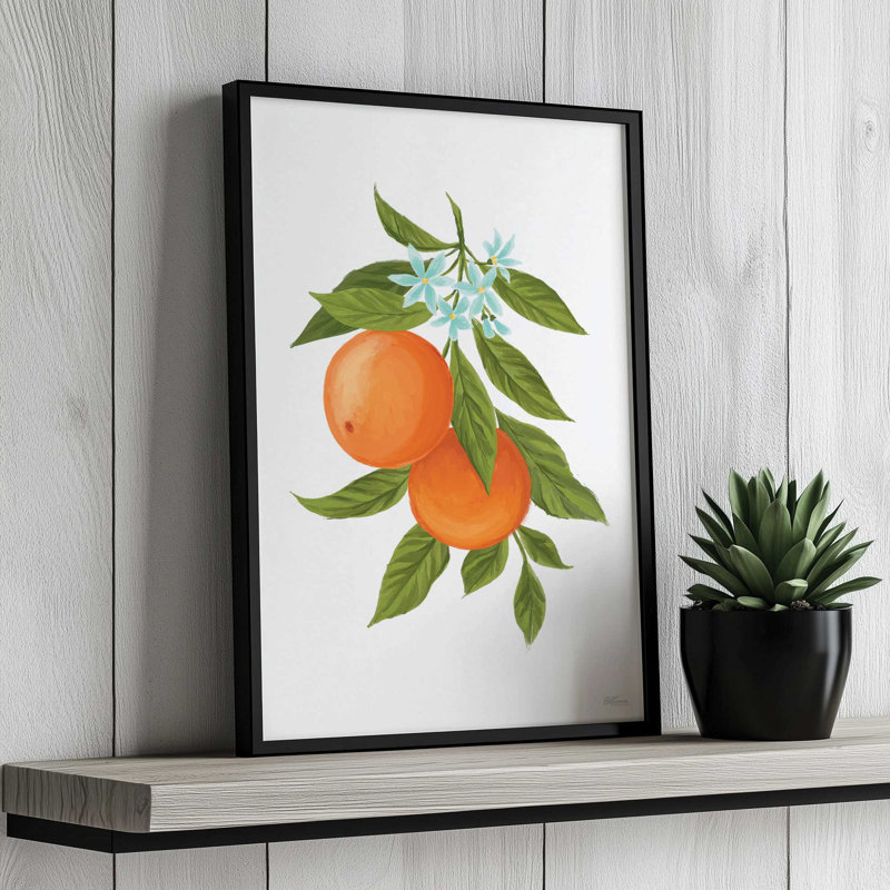 Oranges par Cat Thurman Designs, reproduction d'art, L 32 po x H 48 po, Noir, Impression encadrée