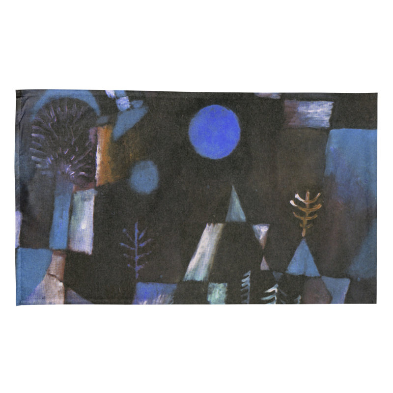 Serviette de thé full moon, Bleu, Sergé de coton