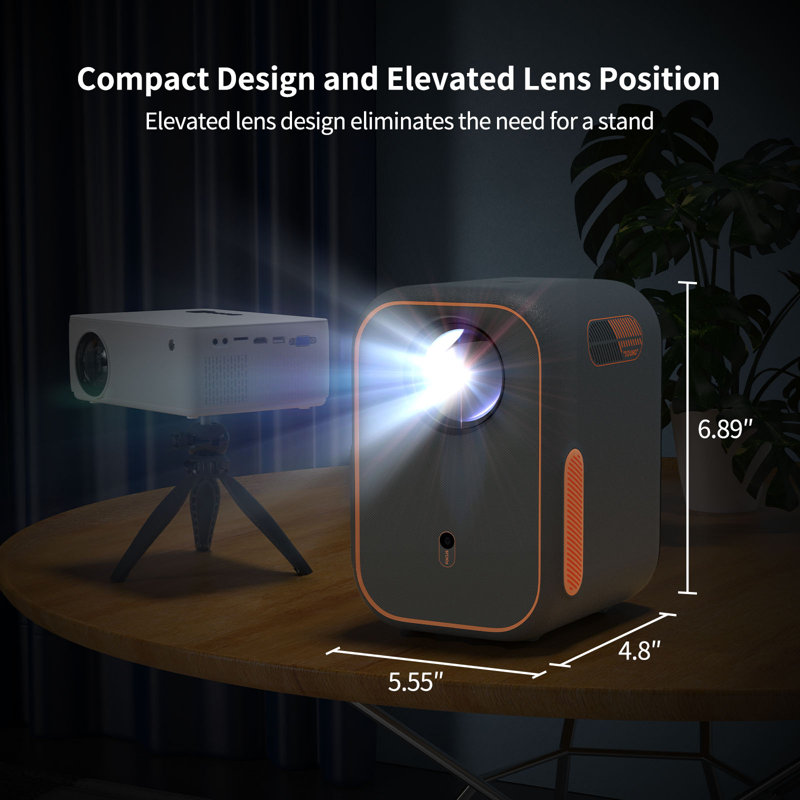 WEMAX Google TV Projector, Netflix Officially Licensed 4K Support, Mini Projector with Wifi and Bluetooth, Smart Movie Projector for Home Theater, 1080P Full HD, MAX 120" Display, Dolby Audio
