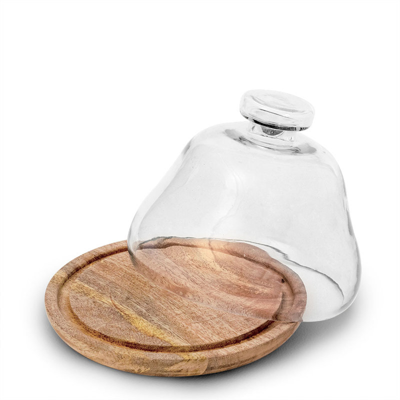 Dessiree cloche en verre jonquille / transparent