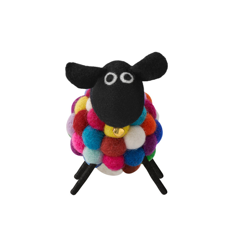 Figurine animalière multicolore en laine MODWOOL - 3,5 pouces, H 3,5 po x l 4 po x P 2,75 po, Jaune / rose / orange