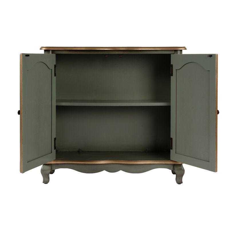 Aigul Accent Cabinet, Green & Gold