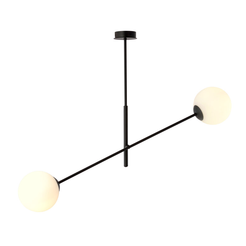 2-Light Sputnik Chandelier, White