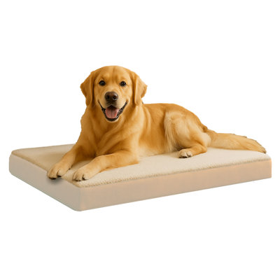PETMAKER 2-Layer Memory Orthopedic Foam Pet Bed - 36x27 Dog Bed Large, Tan