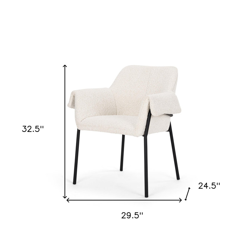Ensemble de deux fauteuils de salle à manger crème et noirs Boucle