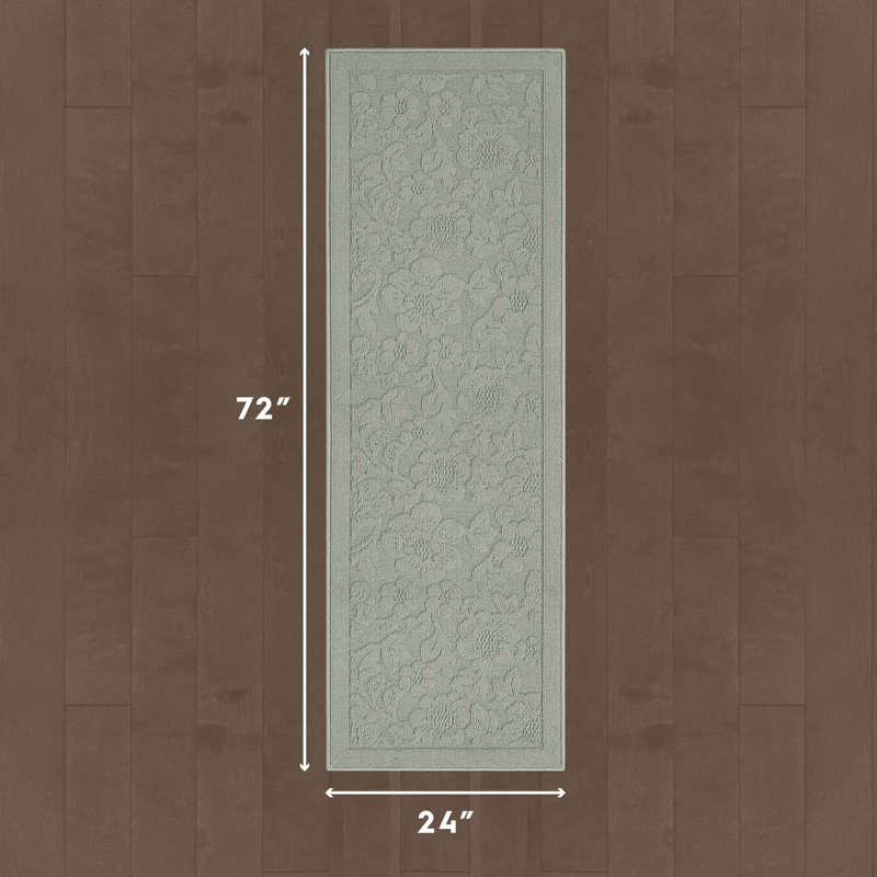 Laura Ashley Rosemoor Hi-Low Tufted Rugs, Runner 2' x 6', Sage